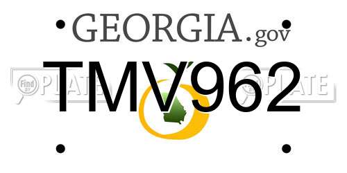 TMV962 Georgia License Plate
