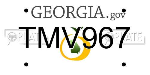 TMV967 Georgia License Plate