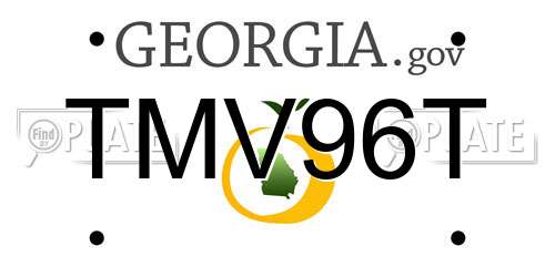 TMV96T Georgia License Plate