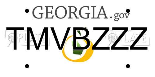 TMVBZZZ Georgia License Plate