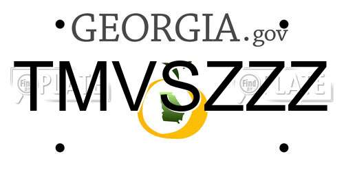 TMVSZZZ Georgia License Plate