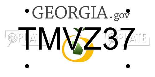 TMVZ37 Georgia License Plate