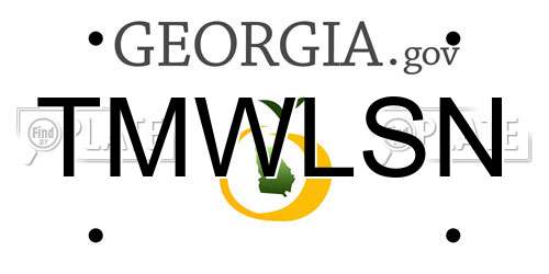 TMWLSN Georgia License Plate