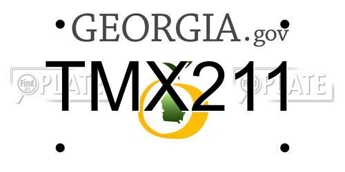 TMX211 Georgia License Plate