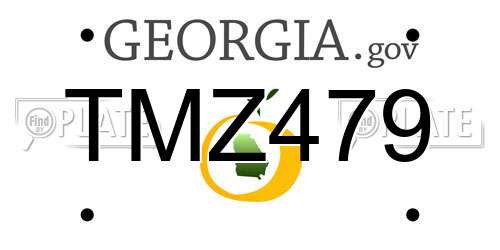 TMZ479 Georgia License Plate