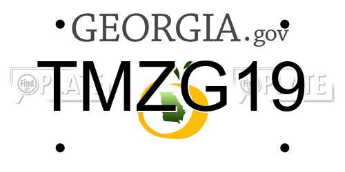 TMZG19 Georgia License Plate