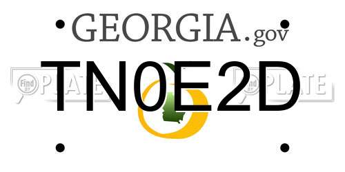 TN0E2D Georgia License Plate