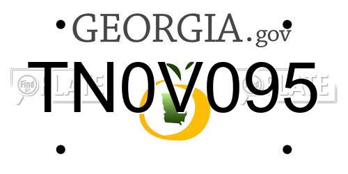 TN0V095 Georgia License Plate