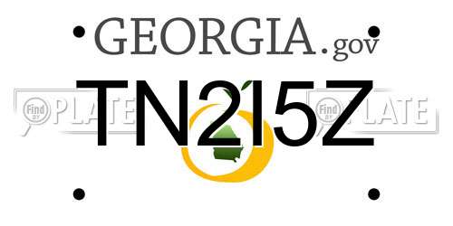 TN2I5Z Georgia License Plate