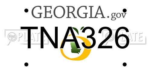 TNA326 Georgia License Plate