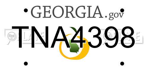 TNA4398 Georgia License Plate