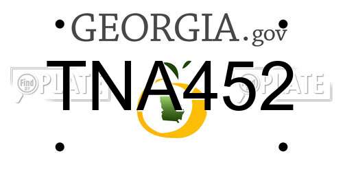 TNA452 Georgia License Plate