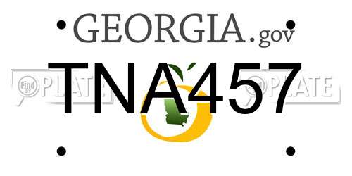 TNA457 Georgia License Plate