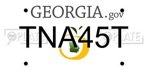 TNA45T Georgia License Plate