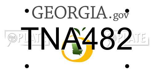 TNA482 Georgia License Plate