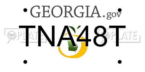 TNA48T Georgia License Plate