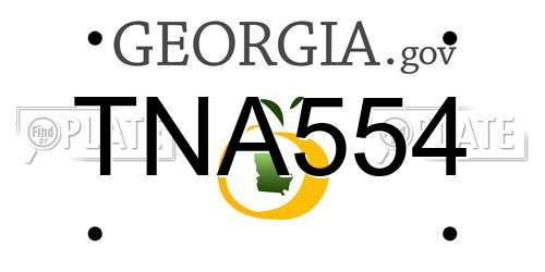 TNA554 Georgia License Plate