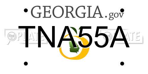 TNA55A Georgia License Plate