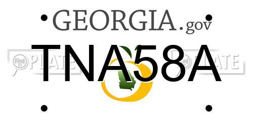 TNA58A Georgia License Plate
