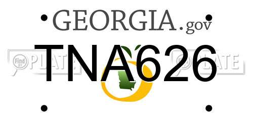 TNA626 Georgia License Plate