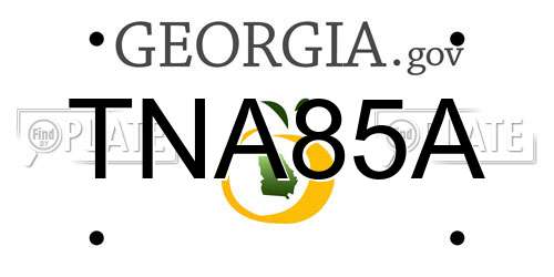 TNA85A Georgia License Plate