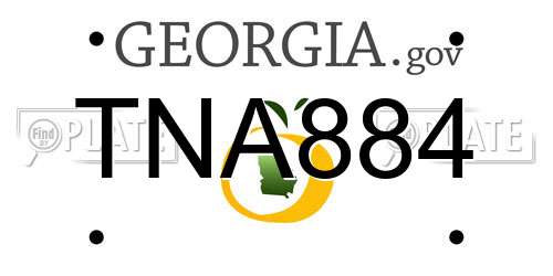 TNA884 Georgia License Plate