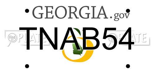 TNAB54 Georgia License Plate