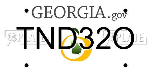 TND32O Georgia License Plate