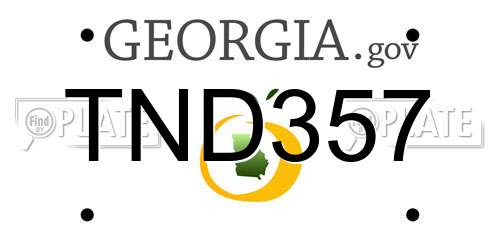 TND357 Georgia License Plate