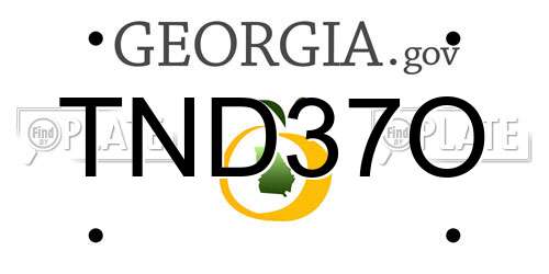 TND37O Georgia License Plate