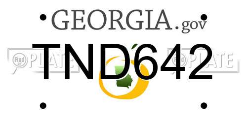 TND642 Georgia License Plate