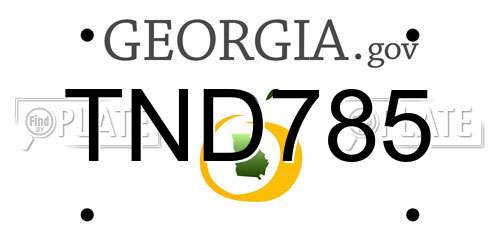 TND785 Georgia License Plate