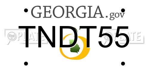 TNDT55 Georgia License Plate