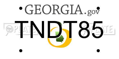TNDT85 Georgia License Plate