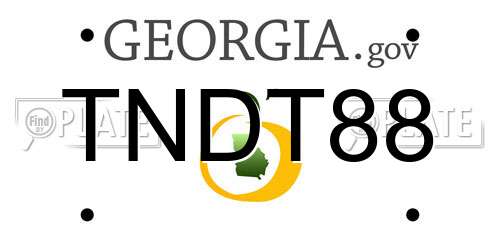 TNDT88 Georgia License Plate