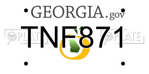 TNF871 Georgia License Plate