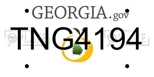 TNG4194 Georgia License Plate