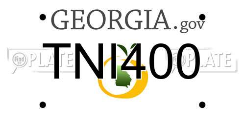 TNI400 Georgia License Plate