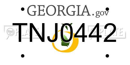 TNJ0442 Georgia License Plate