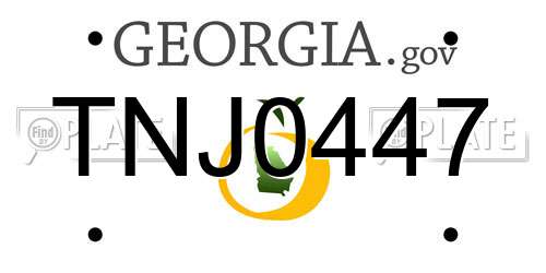 TNJ0447 Georgia License Plate