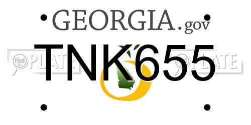 TNK655 Georgia License Plate