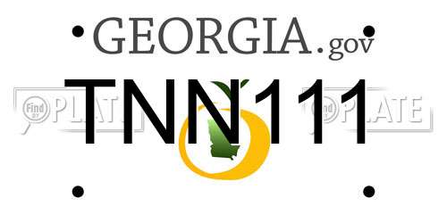 TNN111 Georgia License Plate