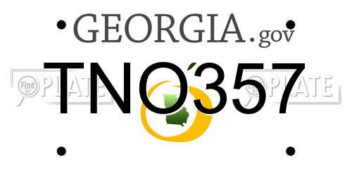TNO357 Georgia License Plate