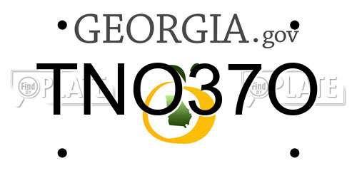 TNO37O Georgia License Plate