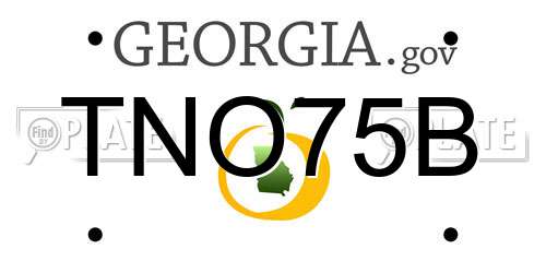 TNO75B Georgia License Plate