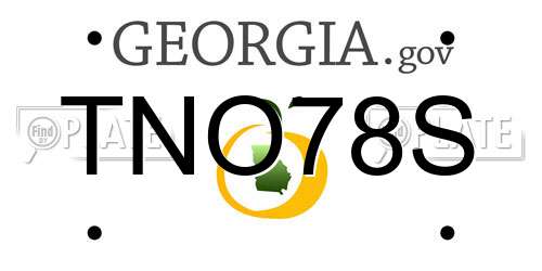 TNO78S Georgia License Plate