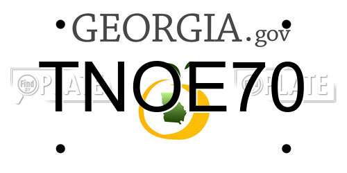 TNOE70 Georgia License Plate