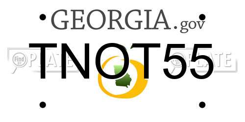 TNOT55 Georgia License Plate