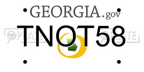 TNOT58 Georgia License Plate