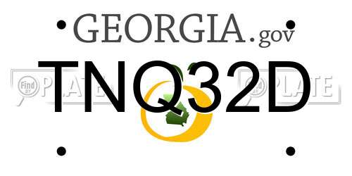 TNQ32D Georgia License Plate